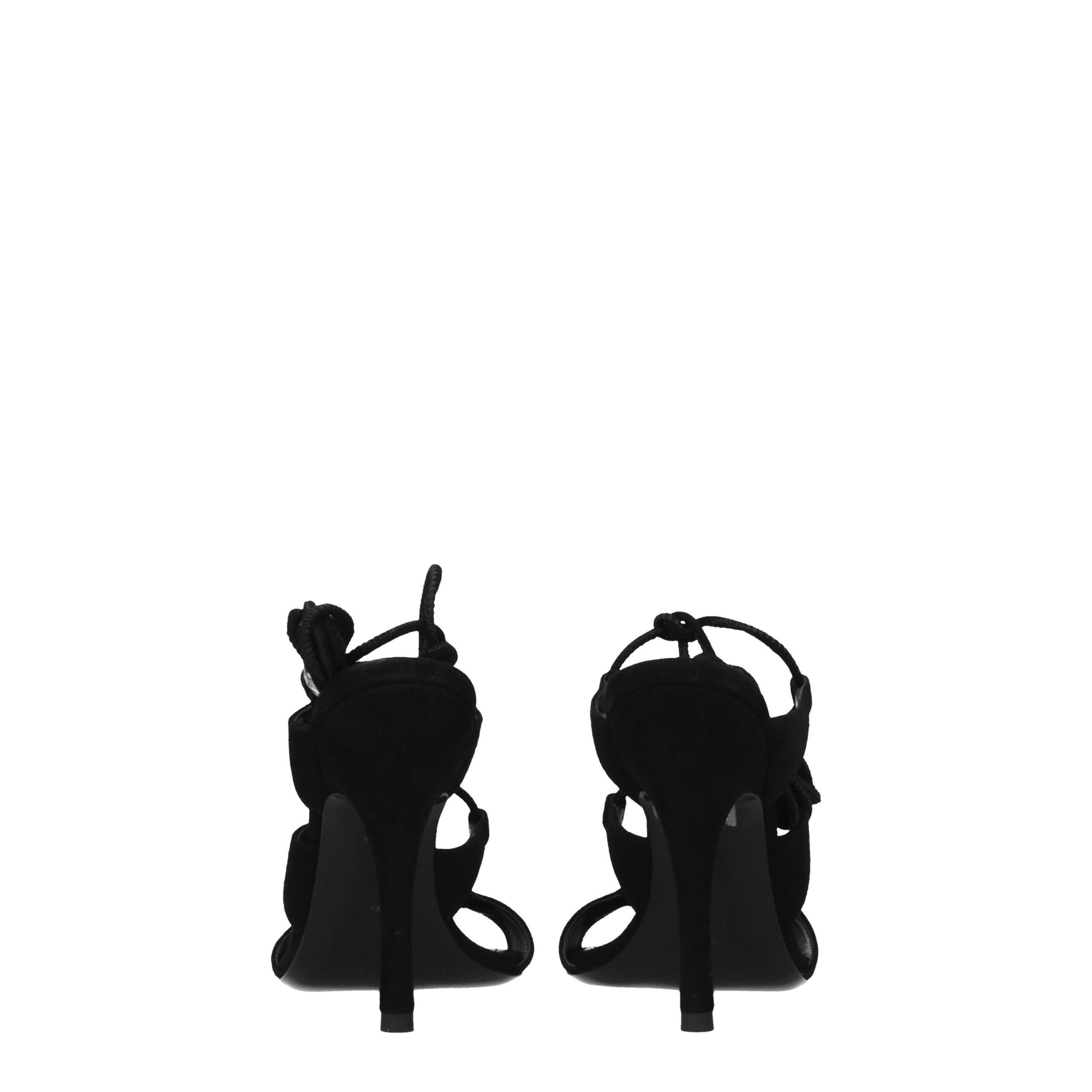 The Attico – Black Suede Stiletto Heel Sandals