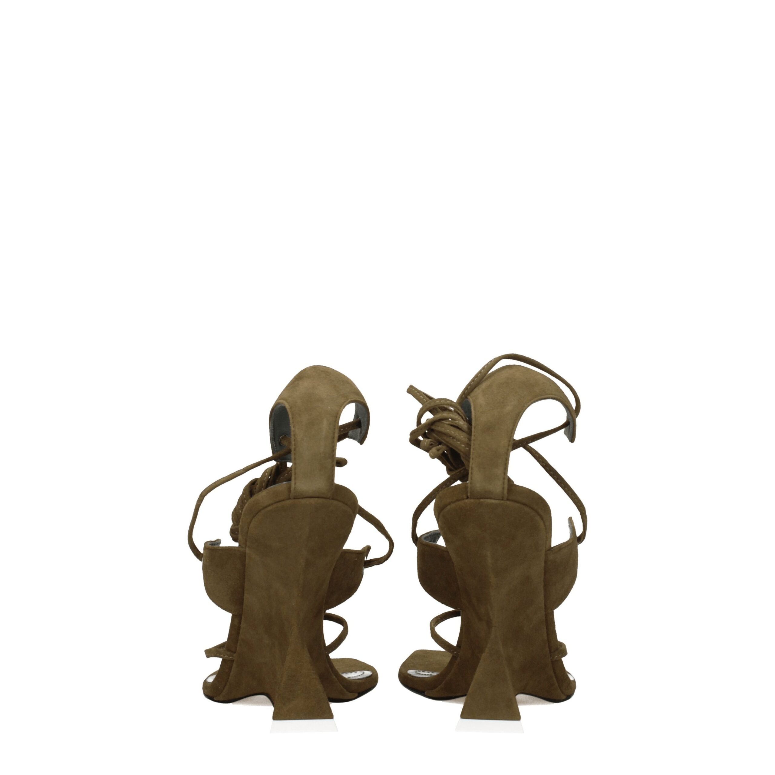 The Attico – Military Green Suede Flip-Flop Sandals