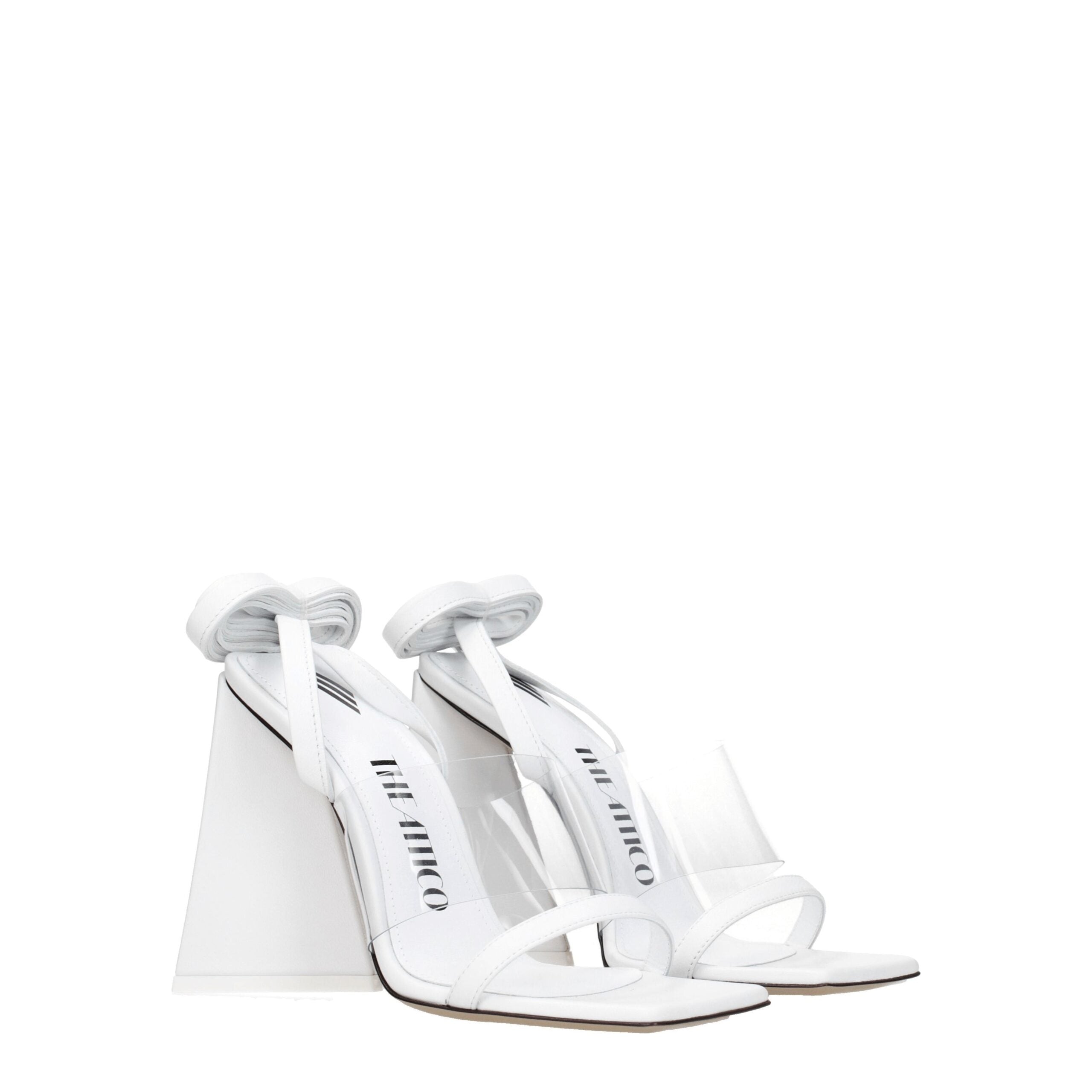 The Attico – White Leather Stiletto Sandals