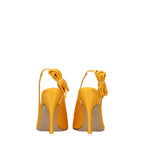 The Attico – Orange Satin Pumps with Self-Tie Straps