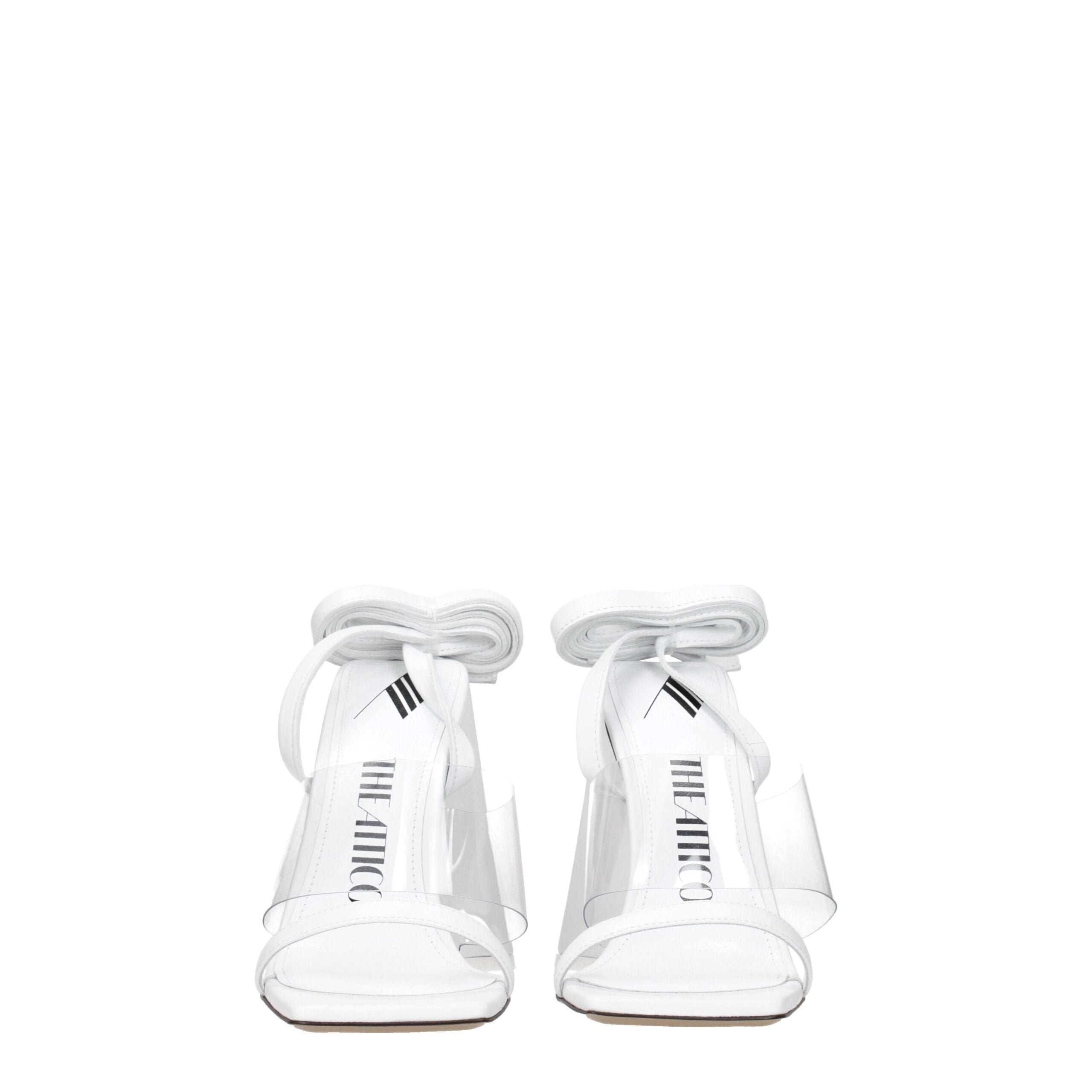 The Attico – White Leather Stiletto Sandals