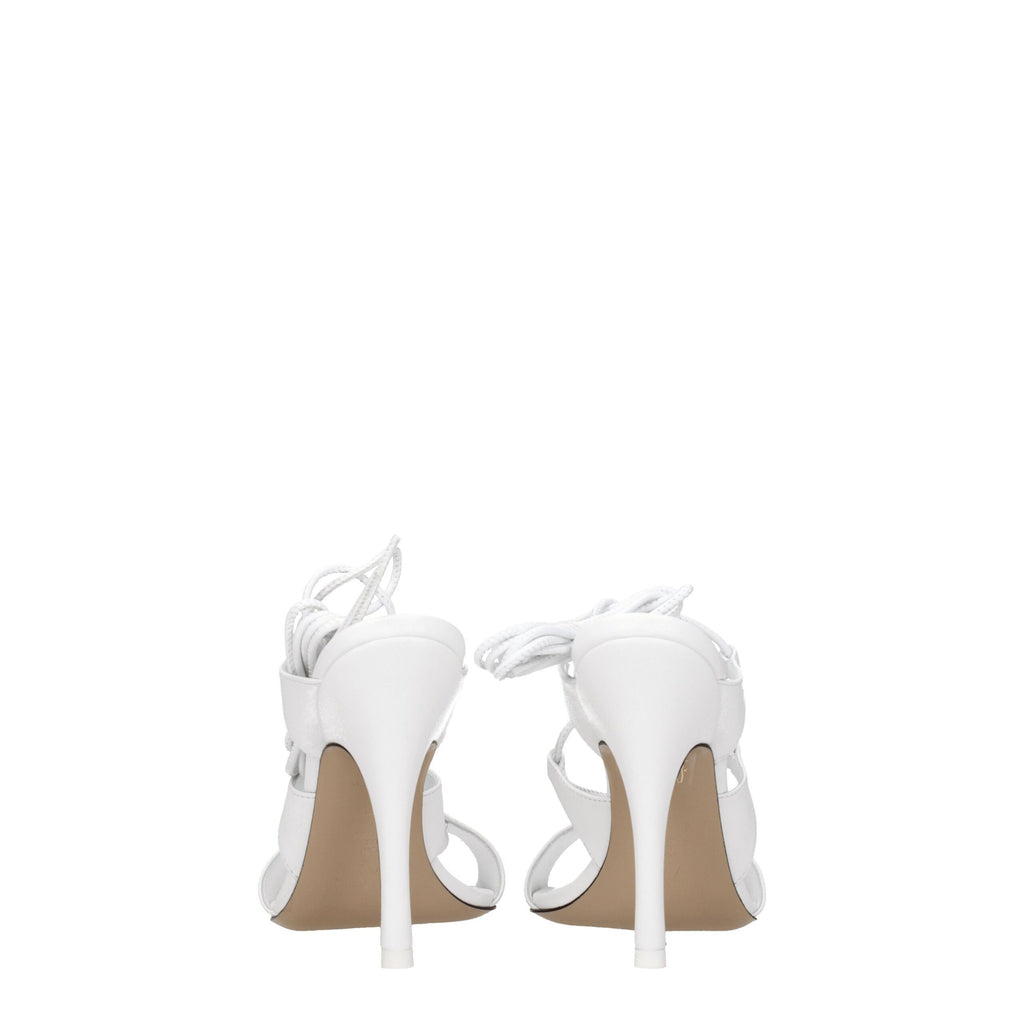 The Attico – White Leather Stiletto Sandals
