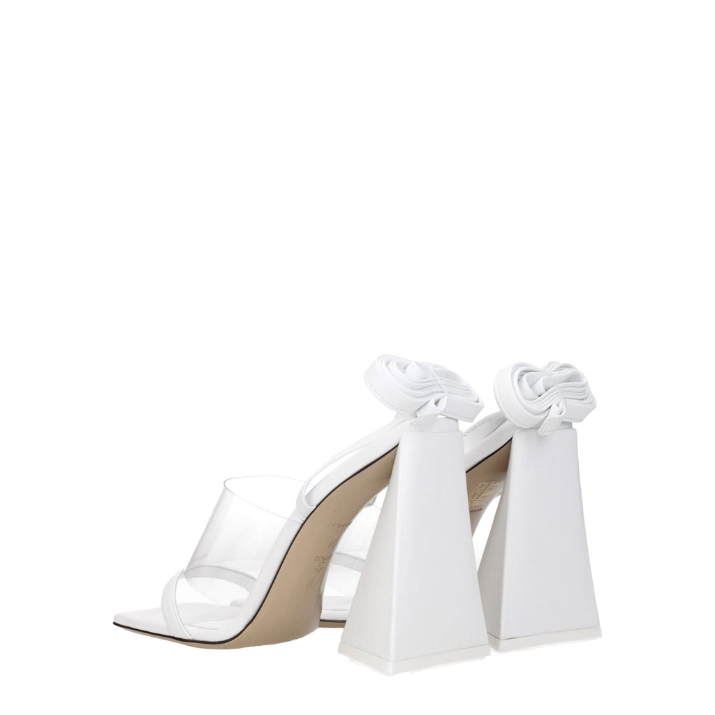 The Attico – White Leather Stiletto Sandals
