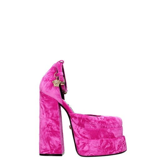 Versace – Fuchsia Velvet High Heel Platform