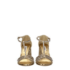 Miu Miu – Gold Glitter Platform Sandals