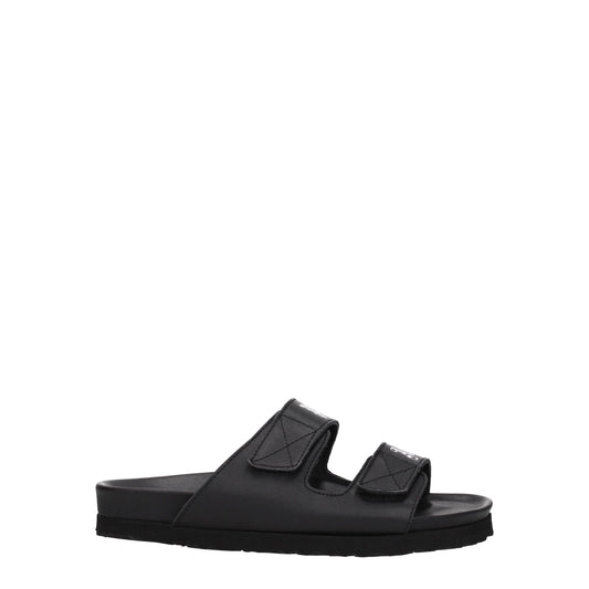 Palm Angels – Black Leather Flat Sandals