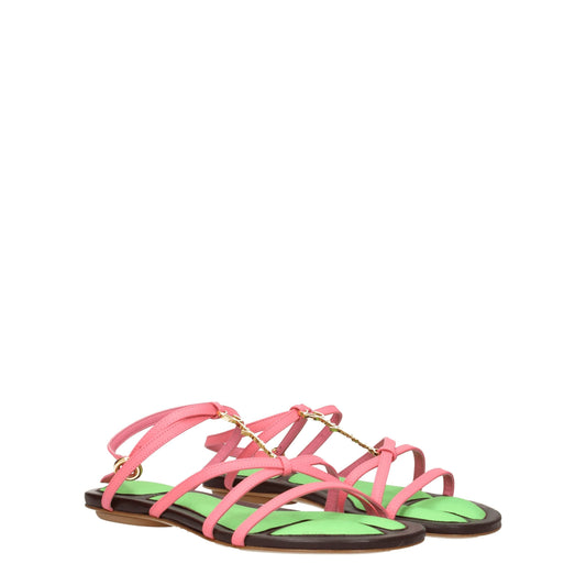 Jacquemus – Pink Leather Flat Sandals