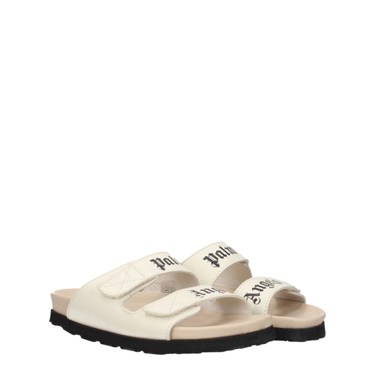 Palm Angels – Beige Leather Flat Sandals