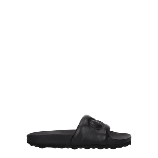 Off-White – Black Leather Slippers