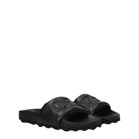 Off-White – Black Leather Slippers