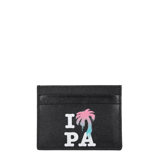 Palm Angels-  Black Leather Cardholders