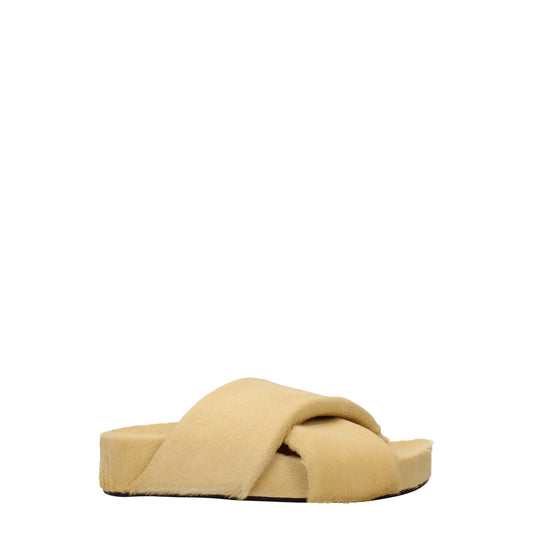 Jil Sander – Beige Horsehair Slippers Sandals