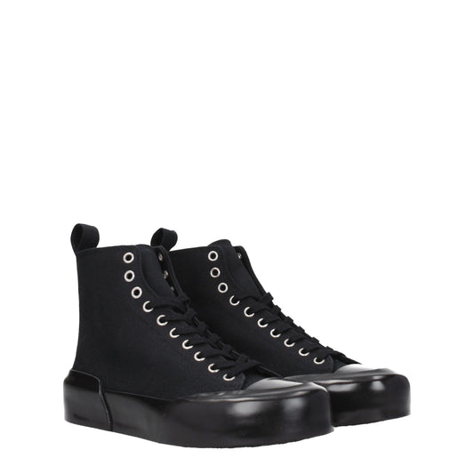 Jil Sander – Black Fabric High Top Sneakers