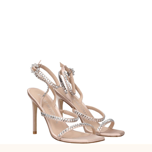 Stuart Weitzman – Pink Satin Stiletto Sandals