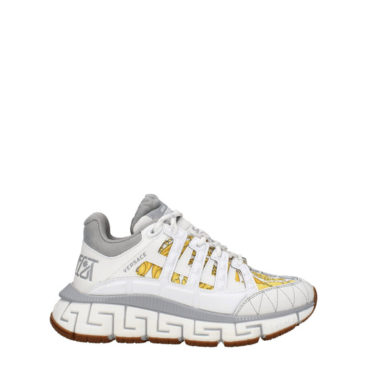 Versace – White Fabric Athletic Sneakers
