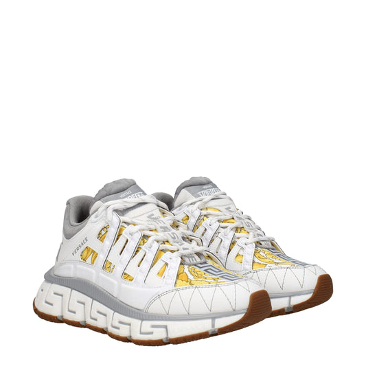 Versace – White Fabric Athletic Sneakers