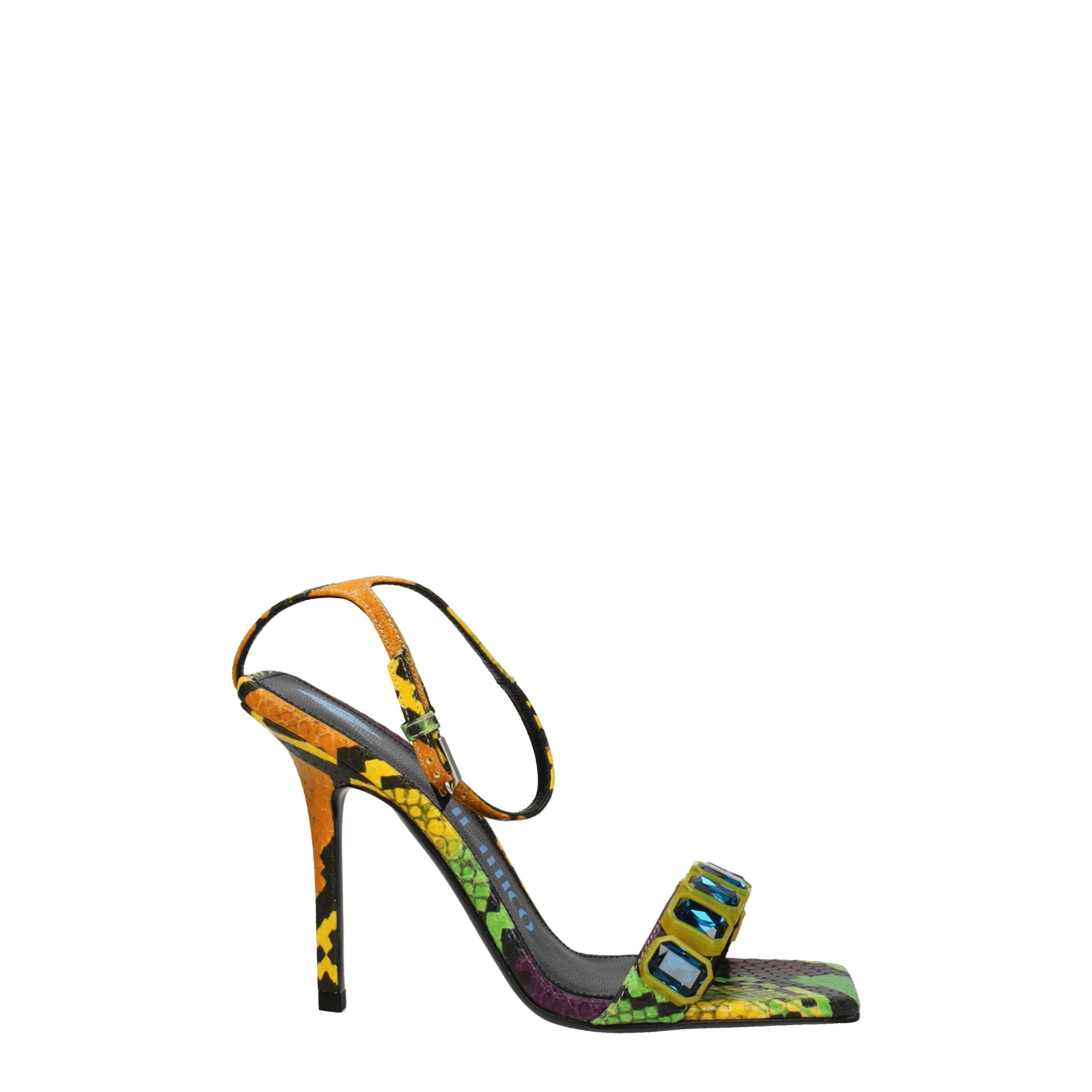 The Attico – Multicolor Snake-Print Stiletto Sandals