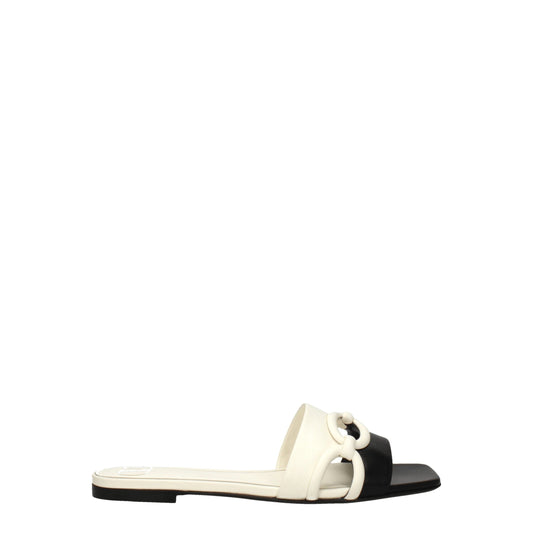 Valentino Garavani – Black Leather Open-Toe Slippers