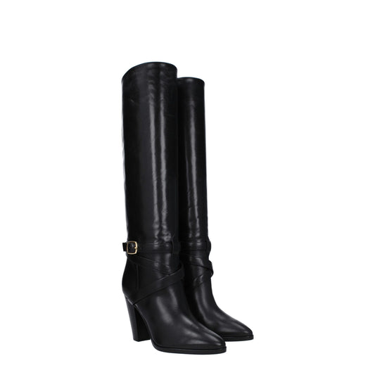 Celine – Black Leather High Heel Boots