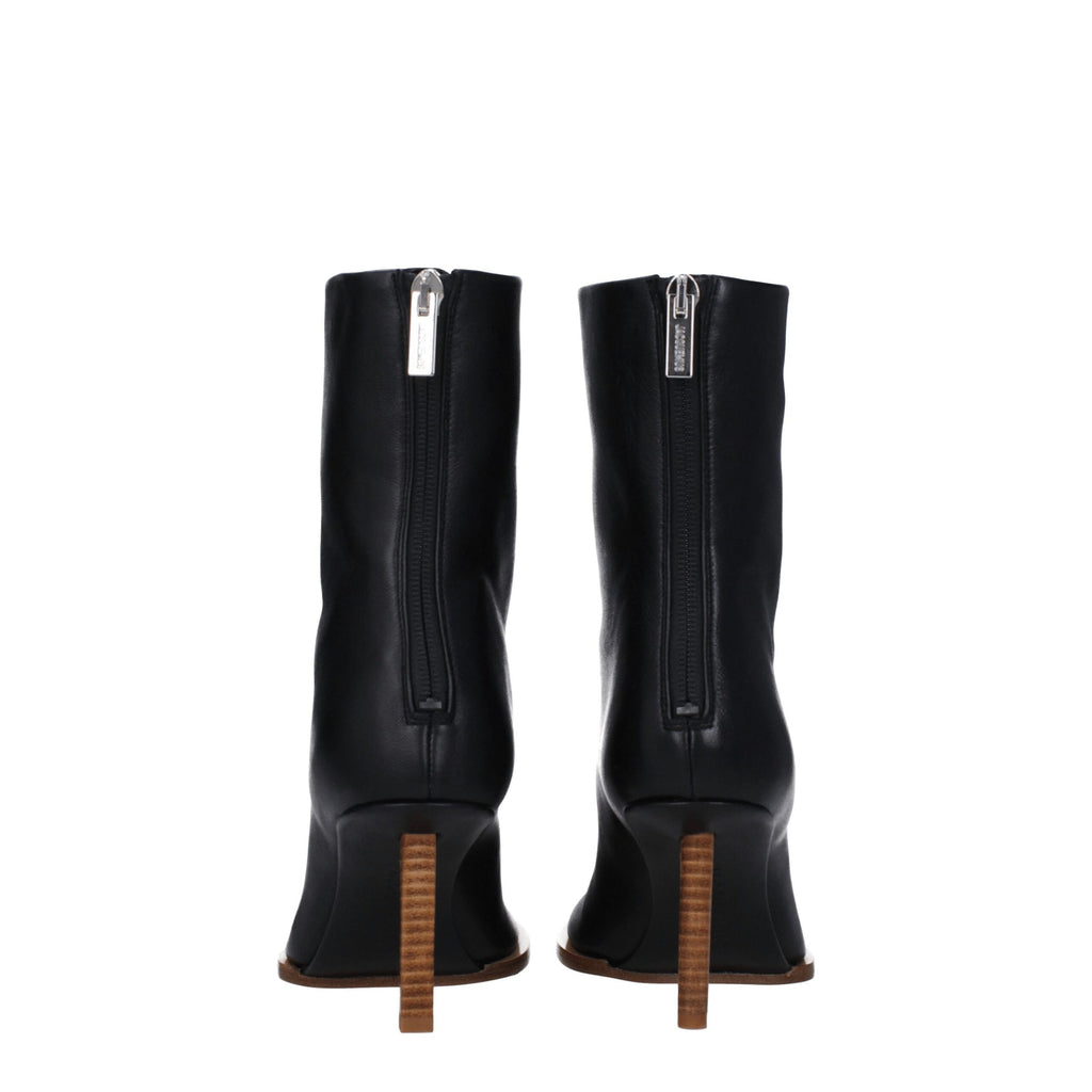 Jacquemus – Black Leather Ankle Boots