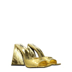 The Attico – Gold Leather Platform Sandals