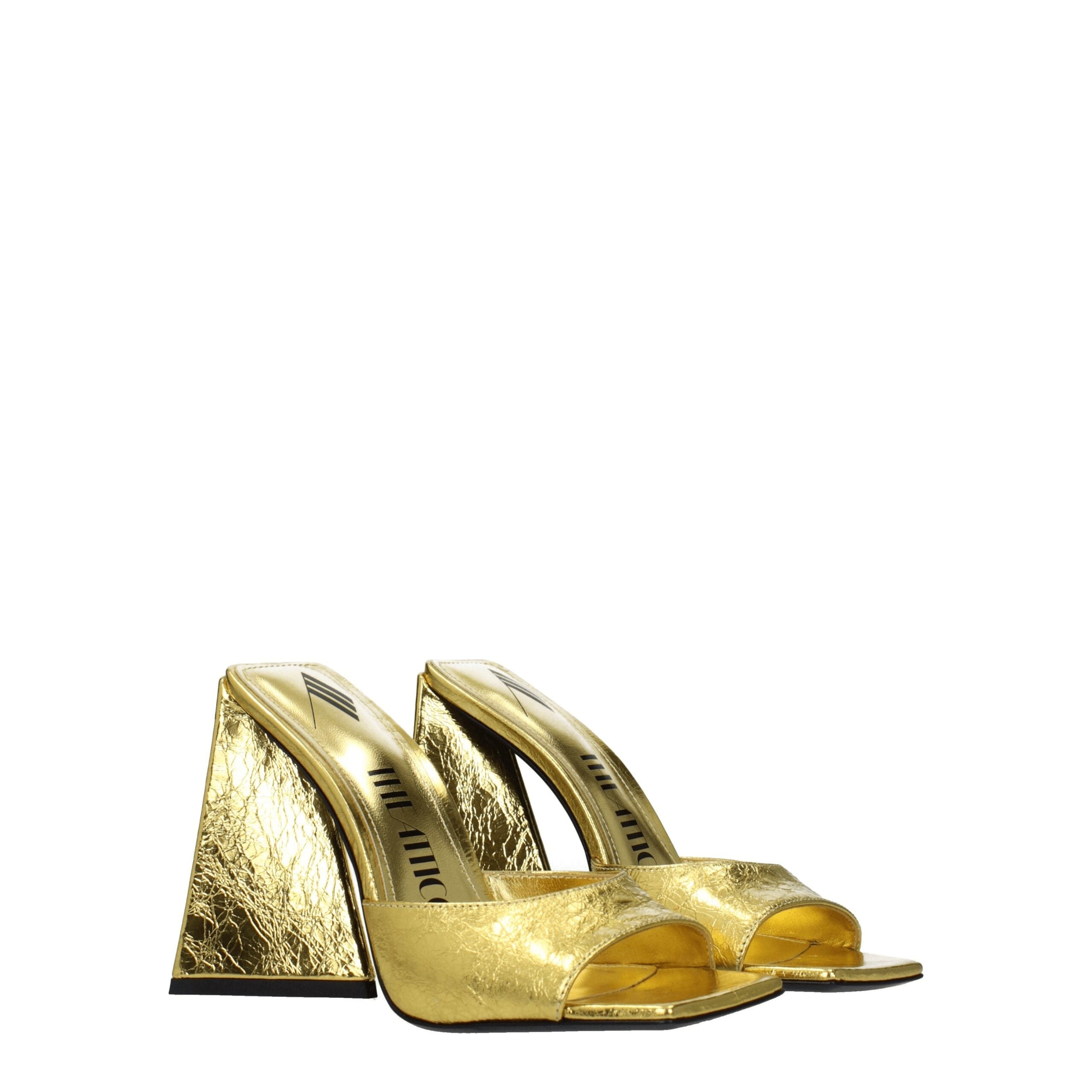 The Attico – Gold Leather Platform Sandals