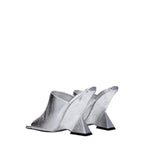 The Attico – Silver Leather Platform Sandals