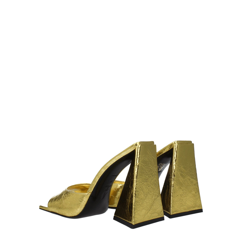 The Attico – Gold Leather Platform Sandals