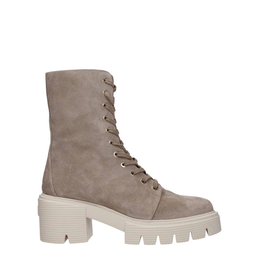 Stuart Weitzman – Beige Suede Ankle Boots