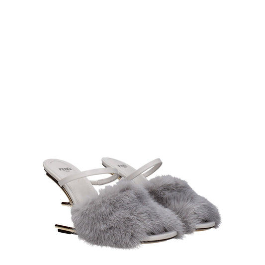 Fendi – Gray Mink High-Heeled Sandals