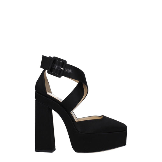 Jimmy Choo – Black Satin Platform Sandals