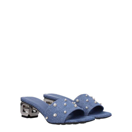 Givenchy – Blue Fabric Flat Sandals