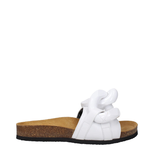 Jw Anderson – White Leather Slippers Sandals