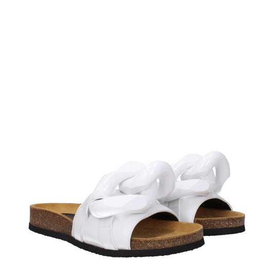 Jw Anderson – White Leather Slippers Sandals