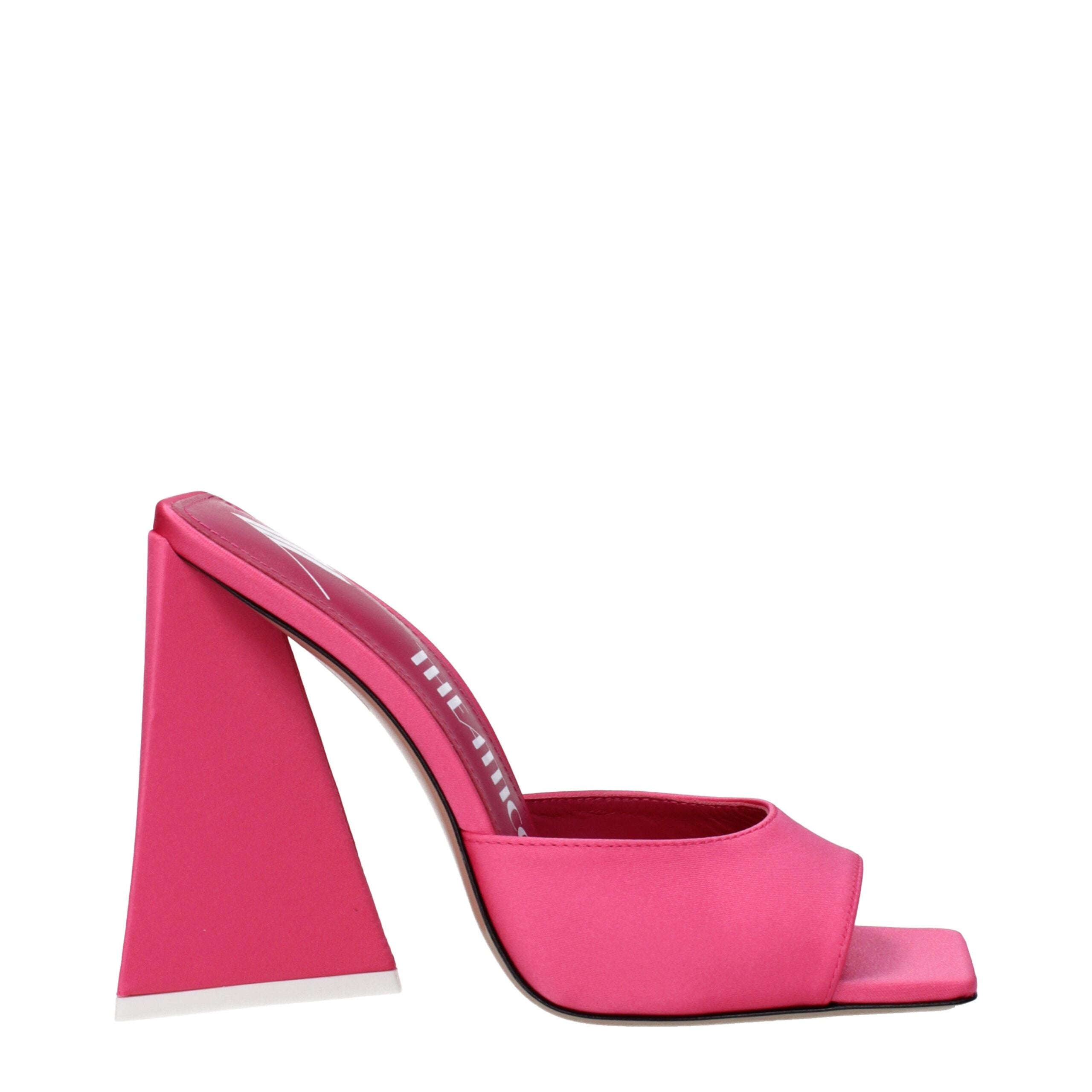 The Attico – Pink Fabric Open-Toe Platform Sandals