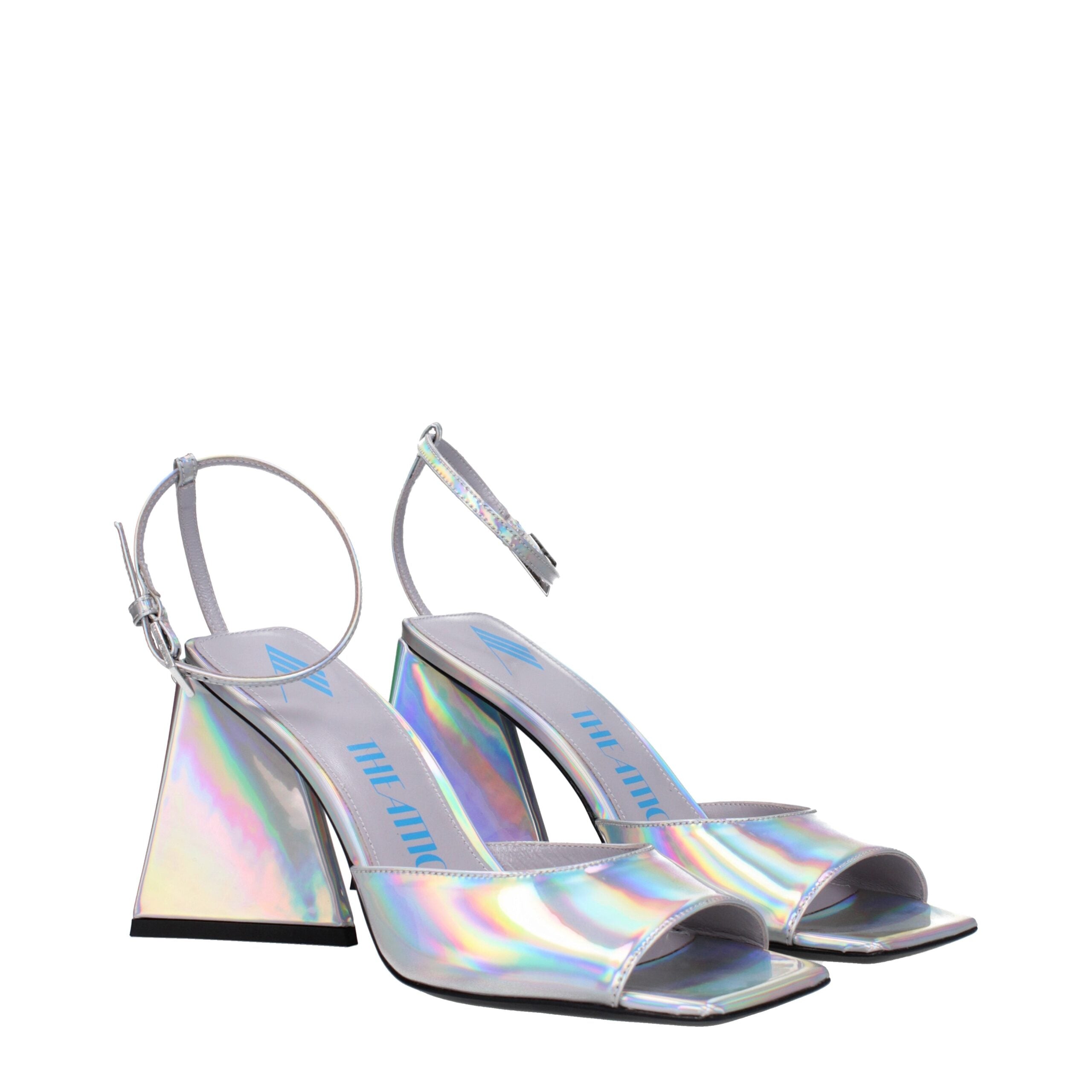 The Attico – Silver Eco Leather Platform Sandals