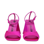 The Attico - Pink Satin Stiletto Heels Sandals