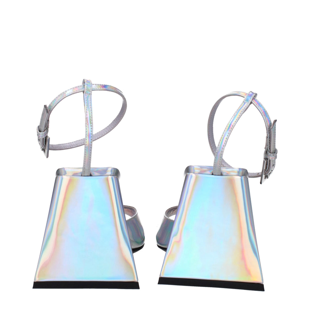 The Attico – Silver Eco Leather Platform Sandals