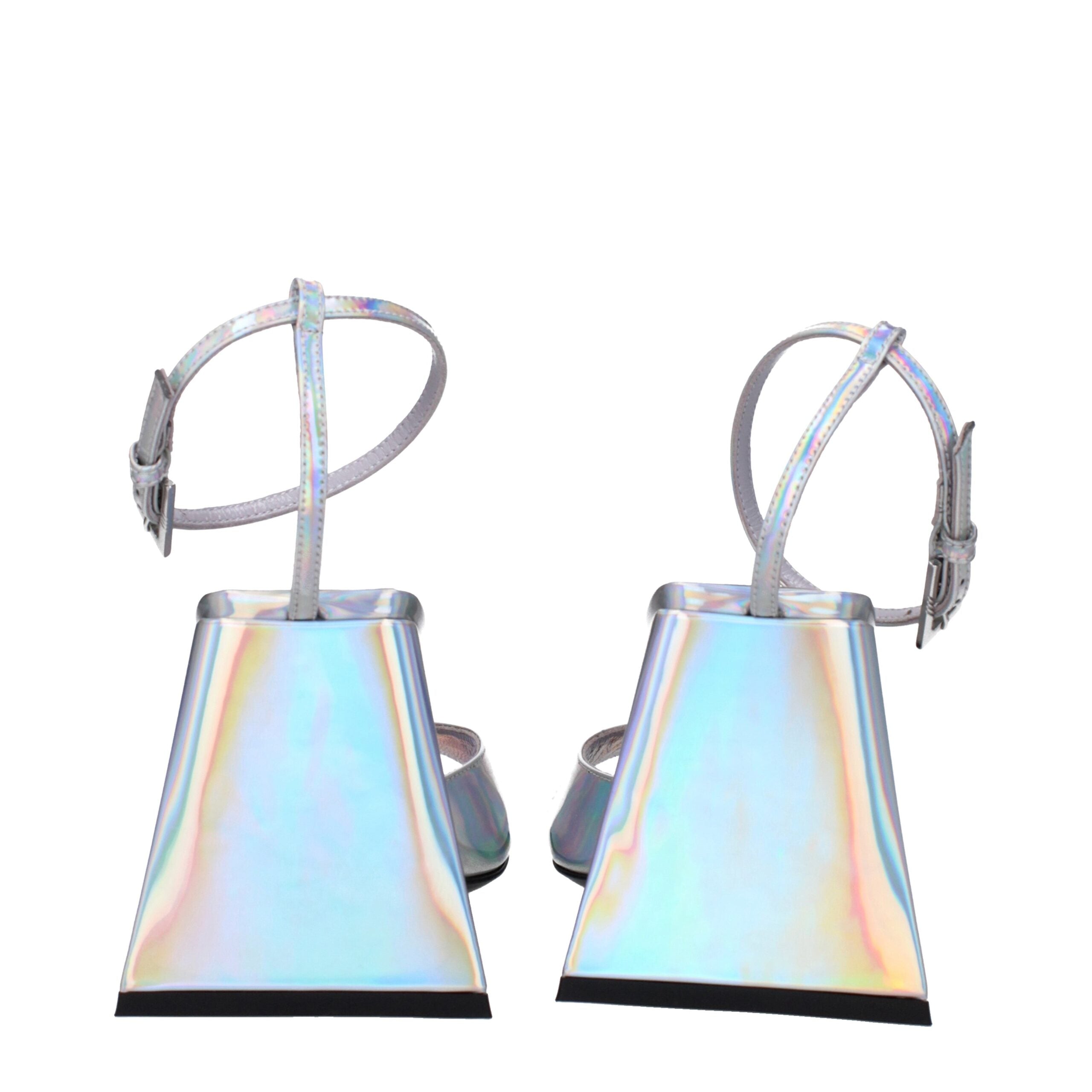 The Attico – Silver Eco Leather Platform Sandals