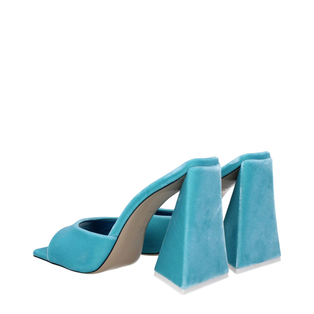 The Attico – Light Blue Velvet Platform Sandals