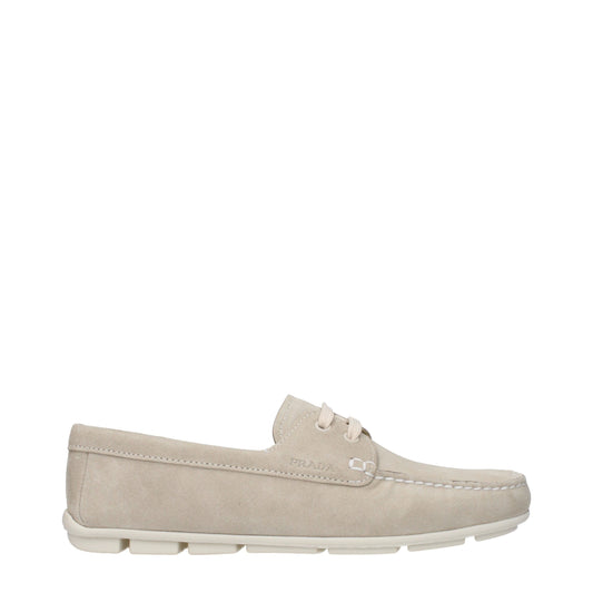 Prada – Gray Suede Slip-On Loafers