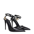 Dolce & Gabbana – Black Patent Leather Stiletto Heels Sandals