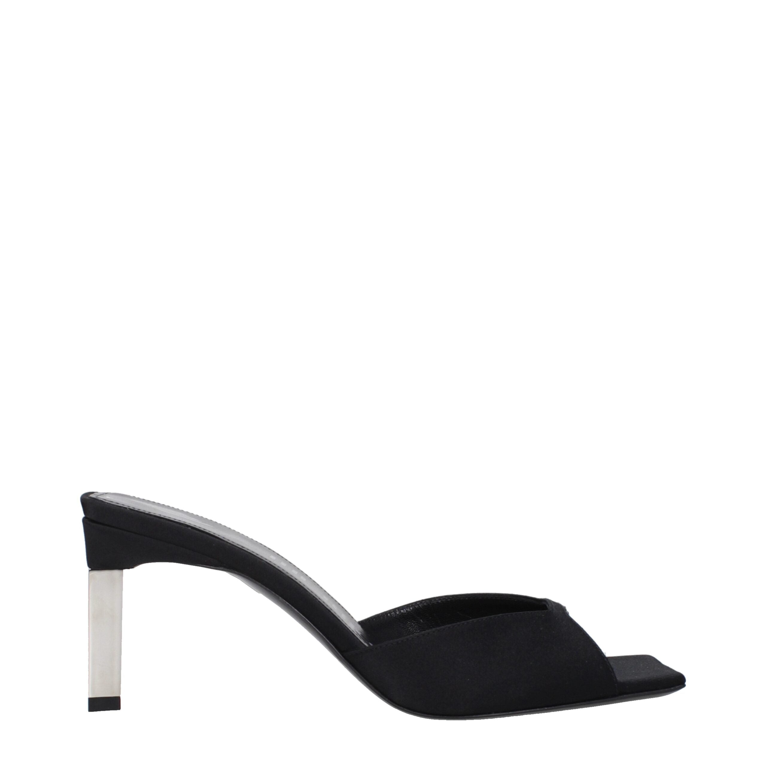 The Attico - Black Satin Stiletto Heels Sandals