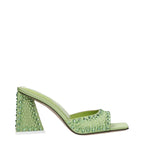 The Attico - Green Satin Stiletto Heels Sandals