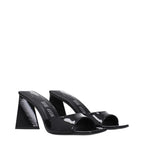 The Attico - Black Leather Stiletto Heels Sandals