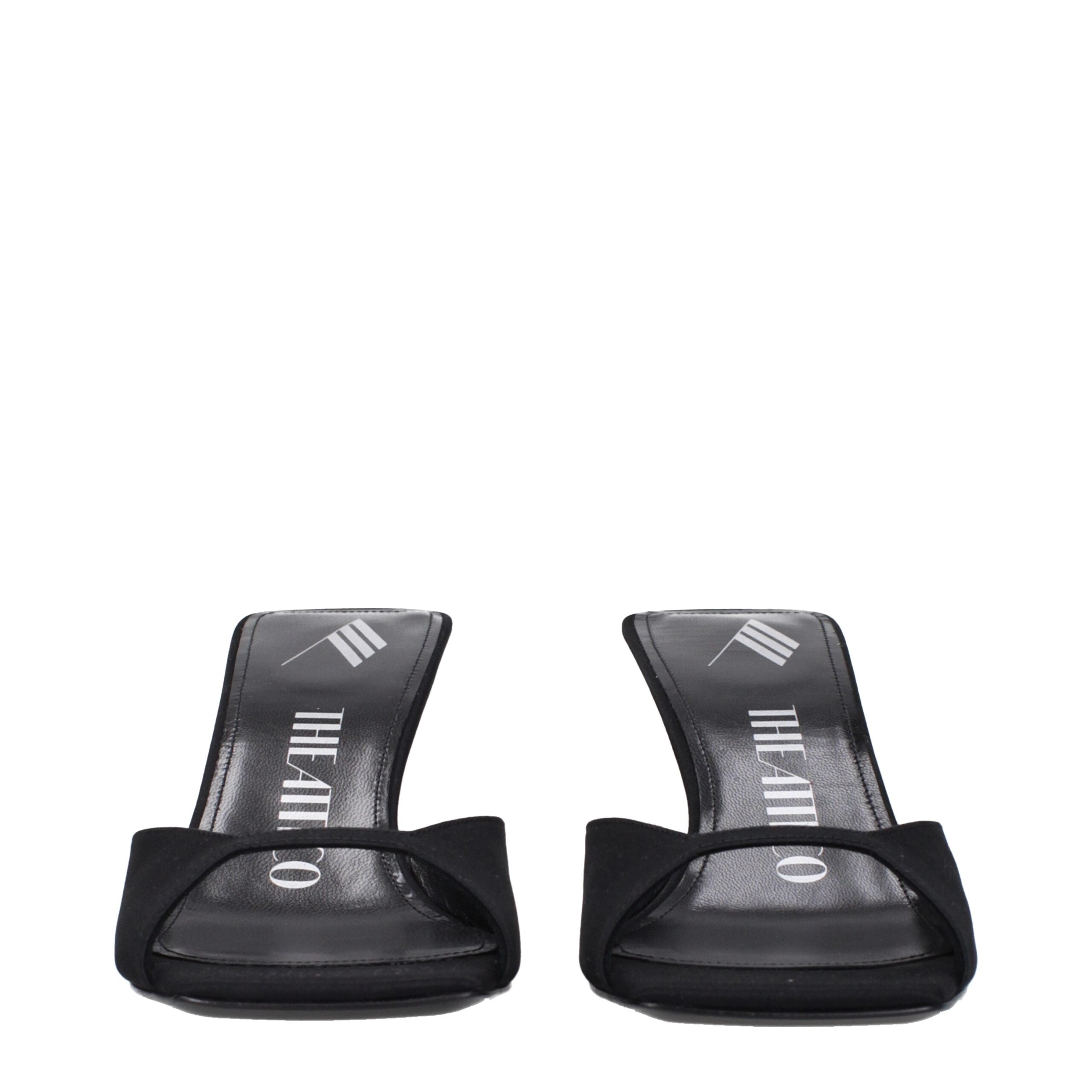 The Attico - Black Satin Stiletto Heels Sandals