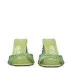 The Attico - Green Satin Stiletto Heels Sandals