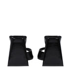 The Attico - Black Leather Stiletto Heels Sandals