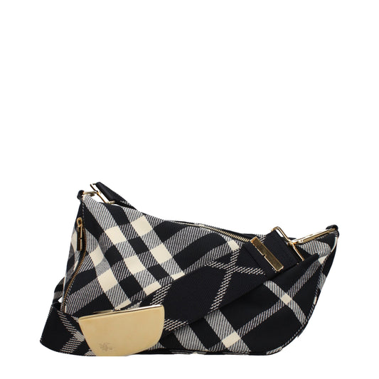 Burberry – Medium Black Check Fabric Crossbody Bag