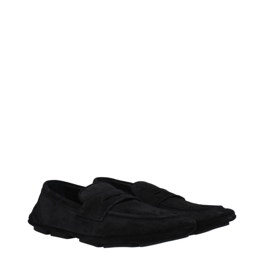 Dolce & Gabbana – Black Leather Slip-On Loafers